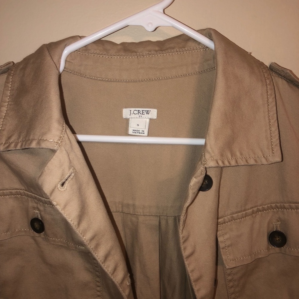 J Crew Factory Beige Safari Shirt Jacket - Picture 4 of 7